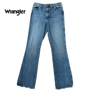 Wrangler Westward Crop High Rise Bootcut Crop Blue Denim Jeans Size M-W32 L34